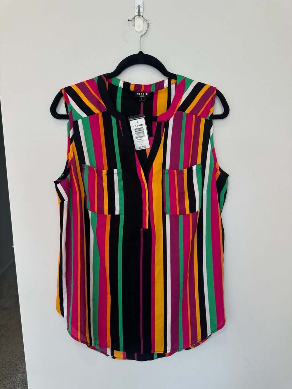 Torrid Harper Multi Stripe Size 0XL Georgette Sleeveless Pullover Top